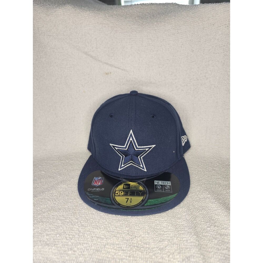 New Era 59FIFTY Dallas Cowboys NFL On-Field Fitted Hat Navy Blue Size 7 3/8 NWTb